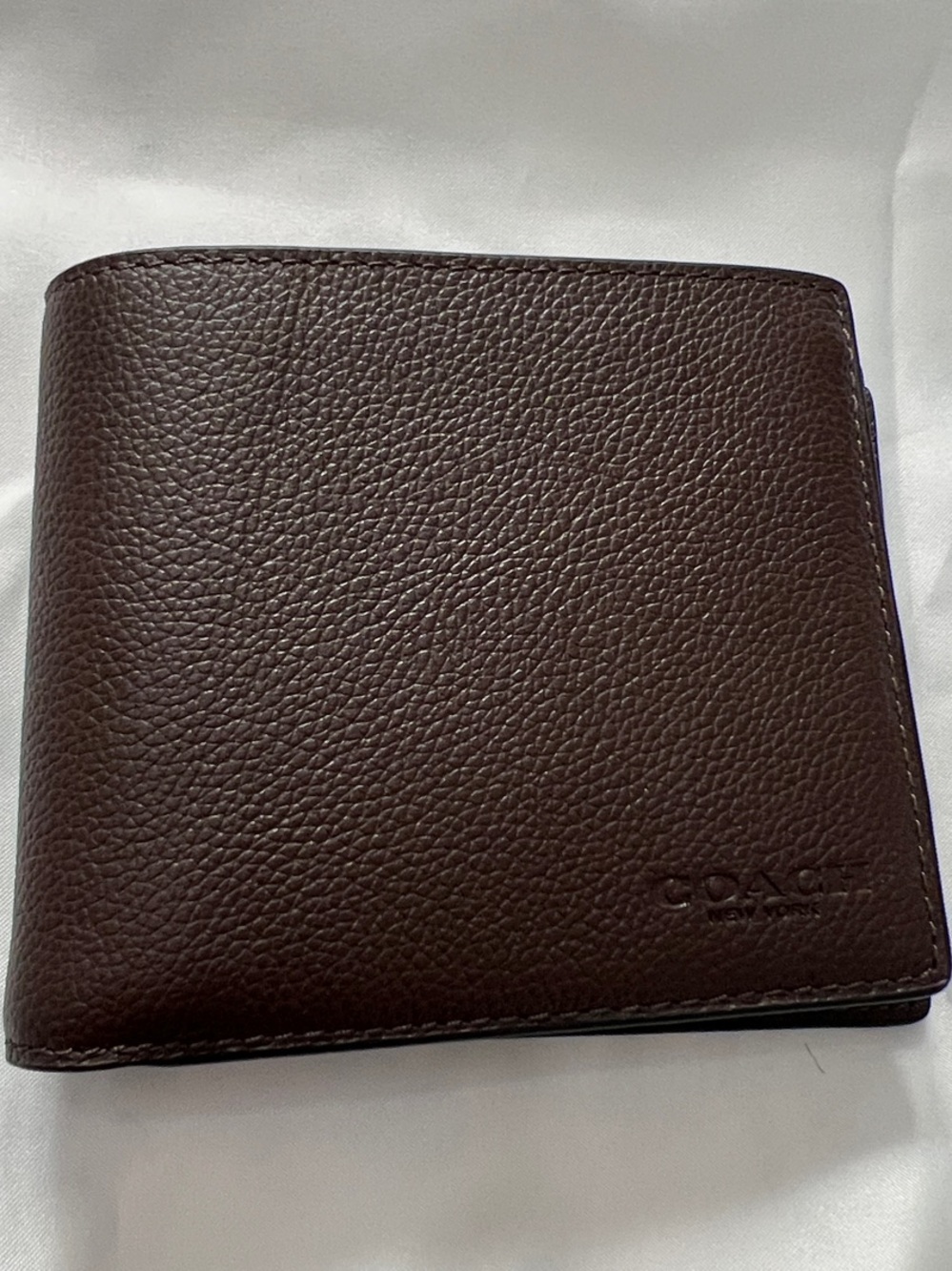 Coach Brown Pebbled Leather Bifold Wallet